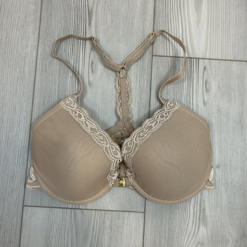 Natori Tan Lace Racerback Bra - Picture 2 of 7